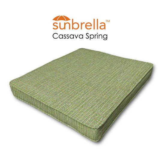 Patio Dining Chair Seat Cushion Boxed Style - - Custom outdoor patio furniture cushions from Cascadia Outdoor Cushions in Sunbrella Fabric