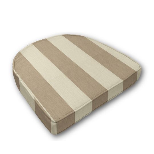 Cushion for wicker patio chairs, contoured or rounded at the back, Designed specifically for outdoor wicker patio chairs.