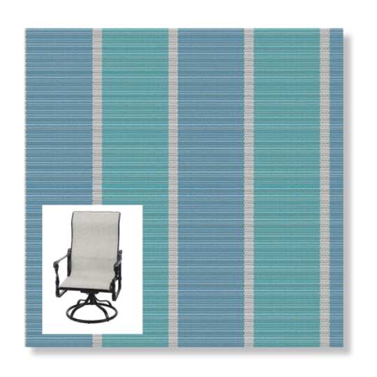 Fiji Stripe Aqua Patio Chair Replacement Slings