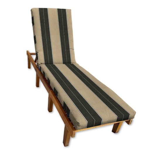 Sunbrella Berenson Tuxedo Chaise Lounge Cushion with Fabric ties