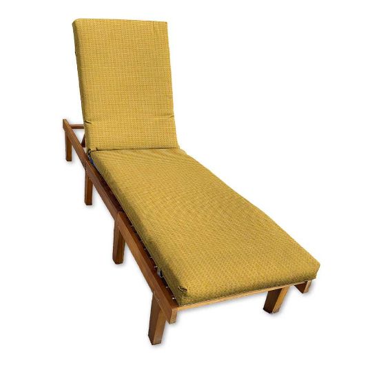 Sunbrella Spectrum Daffodil Chaise Lounge Cushion with Fabric ties