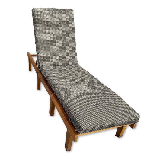 Sunbrella Spectrum Dove Chaise Lounge Cushion with Fabric ties