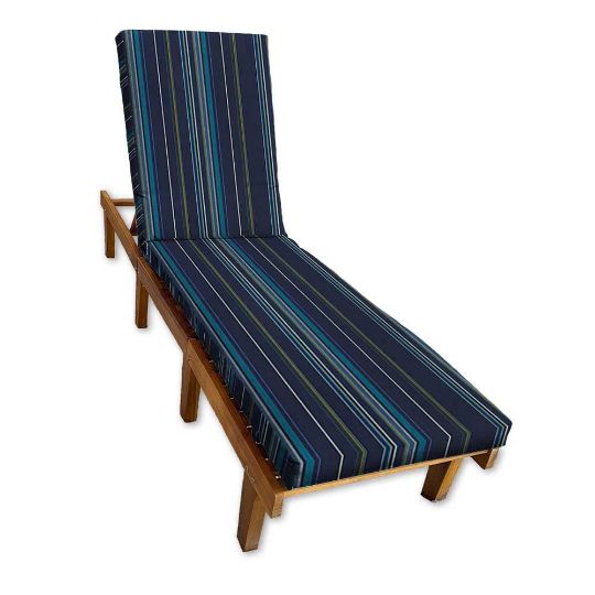 Sunbrella Stanton Lagoon Chaise Lounge Cushion with Fabric ties