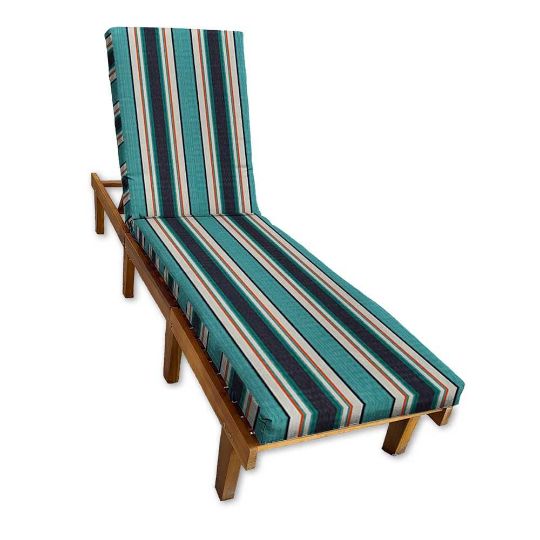 Sunbrella Token Surfside Chaise Lounge Cushion with Fabric ties