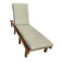 Sunbrella Linen Canvas Chaise Lounge Cushion with Fabric ties