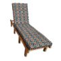 Sunbrella Array Caribbean Chaise Lounge Cushion with Fabric ties