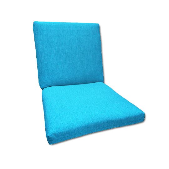 Sunbrella Canvas Cyan Outdoor Chair Patio Cushions for Patio Chairs