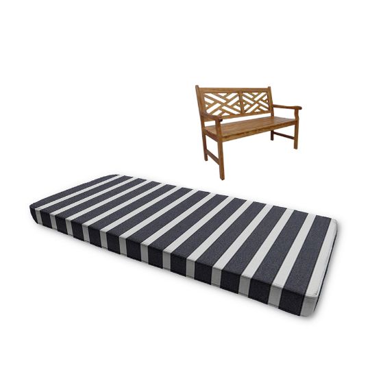 Sunbrella Shore Navy Outdoor Bench Cushions