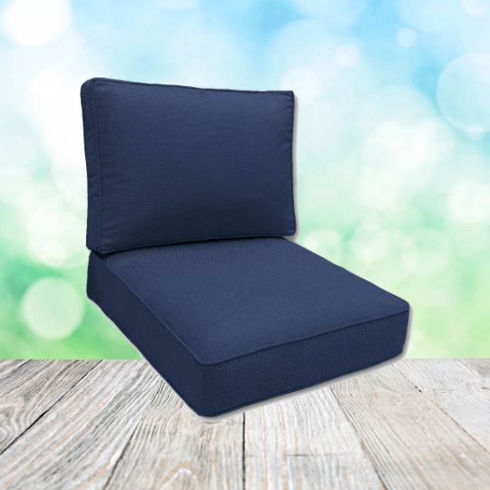 Sunbrella Canvas Navy Patio Chair Replacement Cushions