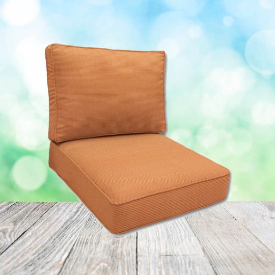 Sunbrella Canvas Tangerine Patio Chair Replacement Cushions