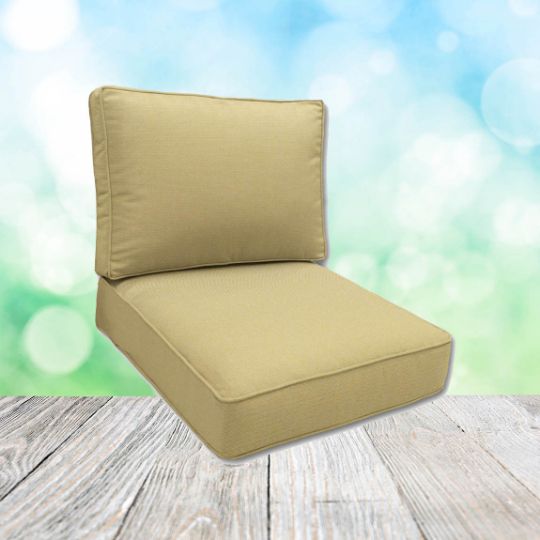 Sunbrella Canvas Wheat Patio Chair Replacement Cushions