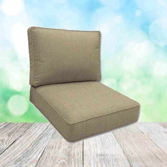 Sunbrella Spectrum Mushroom Patio Chair Replacement Cushions