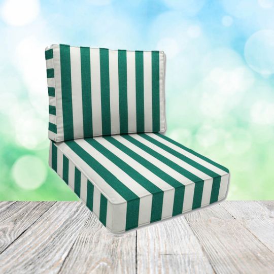 Sunbrella Mason Forest Green Patio Chair Replacement Cushions