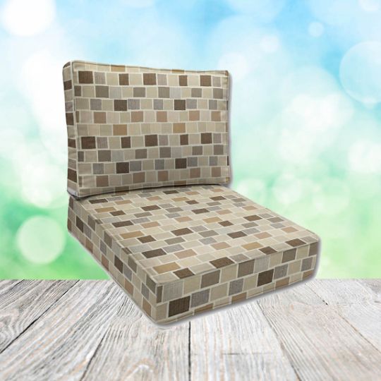 Sunbrella Blox Slate Patio Chair Replacement Cushions