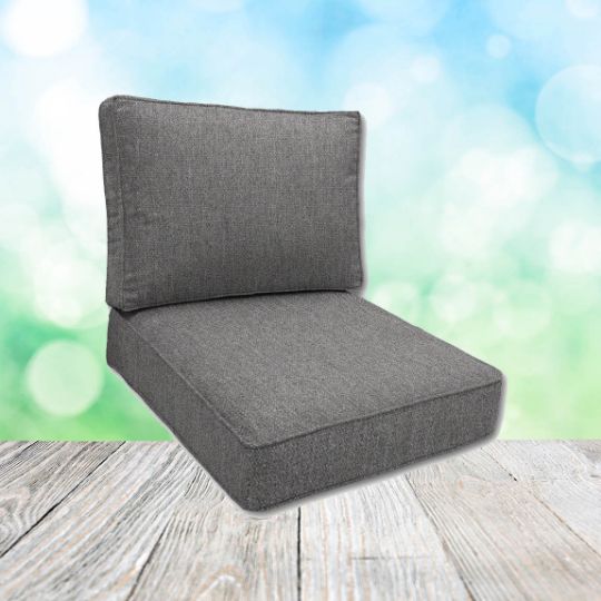 Sunbrella Heritage Slate Patio Chair Replacement Cushions