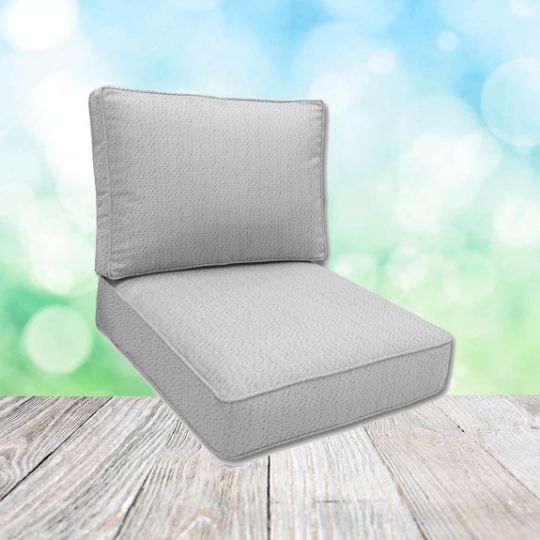 Sunbrella Momento Snow Patio Chair Replacement Cushions