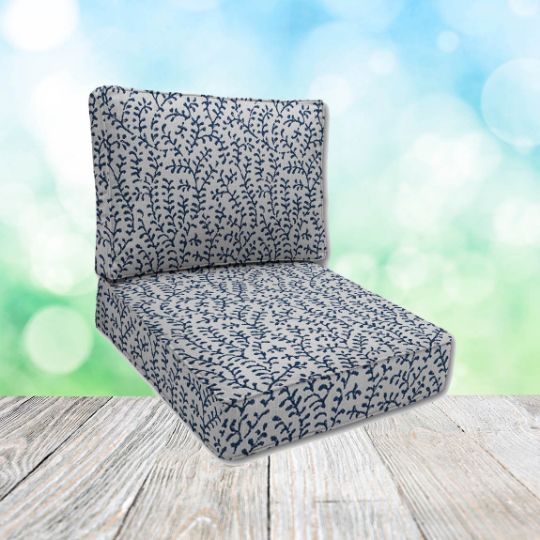 Sunbrella Eberly Peacock Patio Chair Replacement Cushions