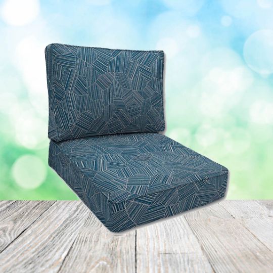 Sunbrella Leaf Structure Lagoon Patio Chair Replacement Cushions