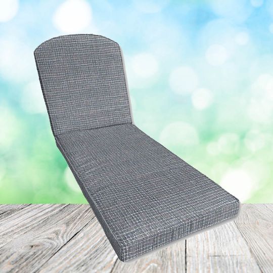 Sunbrella Cassava Slate Chaise Lounge Replacement Cushion Rounded Back