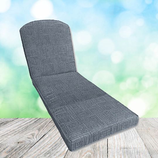 Sunbrella Cycle Denim Chaise Lounge Replacement Cushion Rounded Back