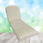 Sunbrella Fretwork Flax Chaise Lounge Replacement Cushion Rounded Back