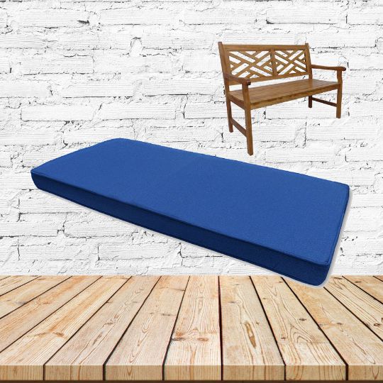 Sunbrella Canvas True Blue Outdoor Bench Cushion
